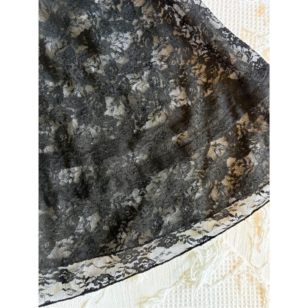 Free People Black Sheer Lace Smocked Neck Tank - Picture 2 of 5
